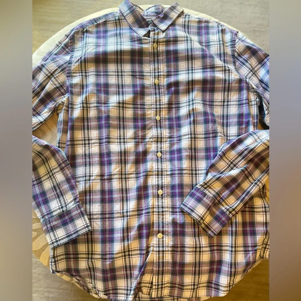 Banana Republic Men's Purple Plaid Shirt